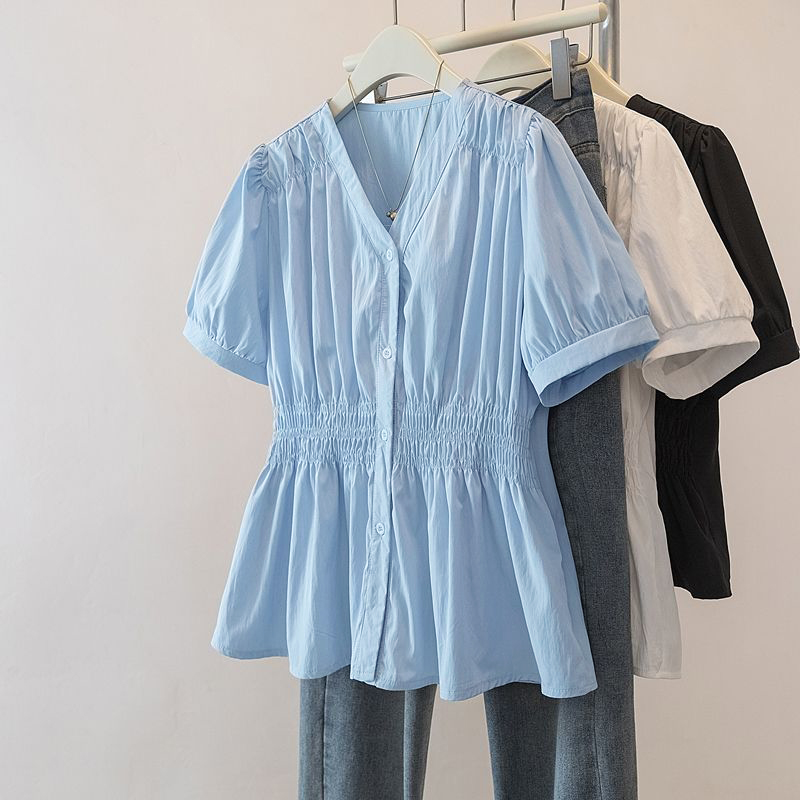 Korean Lifestyle - 200 Pounds Plus Size Büro-Damenhemd und