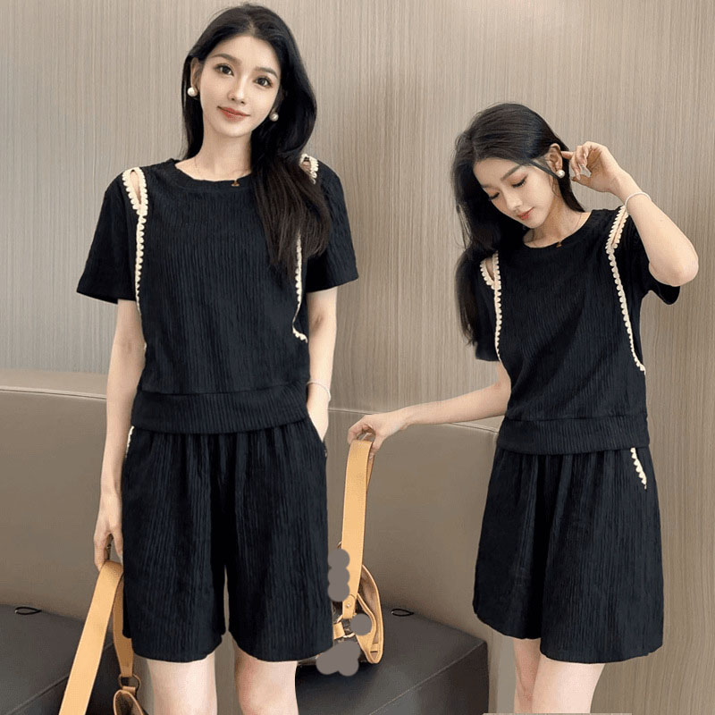 Korean Lifestyle - Koreanische Mode Off Schulter T-Shirts Zwei-Stück
