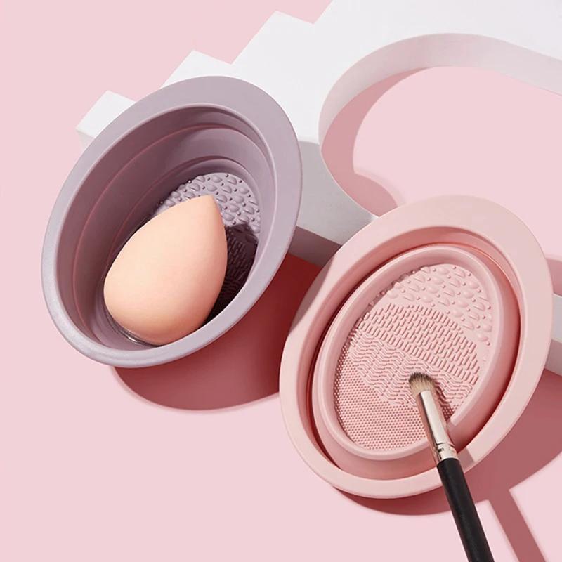Korean Lifestyle - Silikon-Make-up-Pinsel-Reinigungsschale Kosmetikpinsel-Reiniger Make-up-Pinsel-Reinigungsmatte Koreanischer Stil Multifunktional