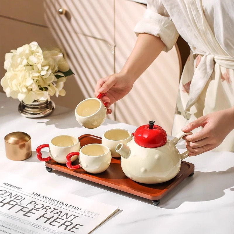 Korean Tea Set - Koreanische Kreative Cartoon Apple Form Keramik