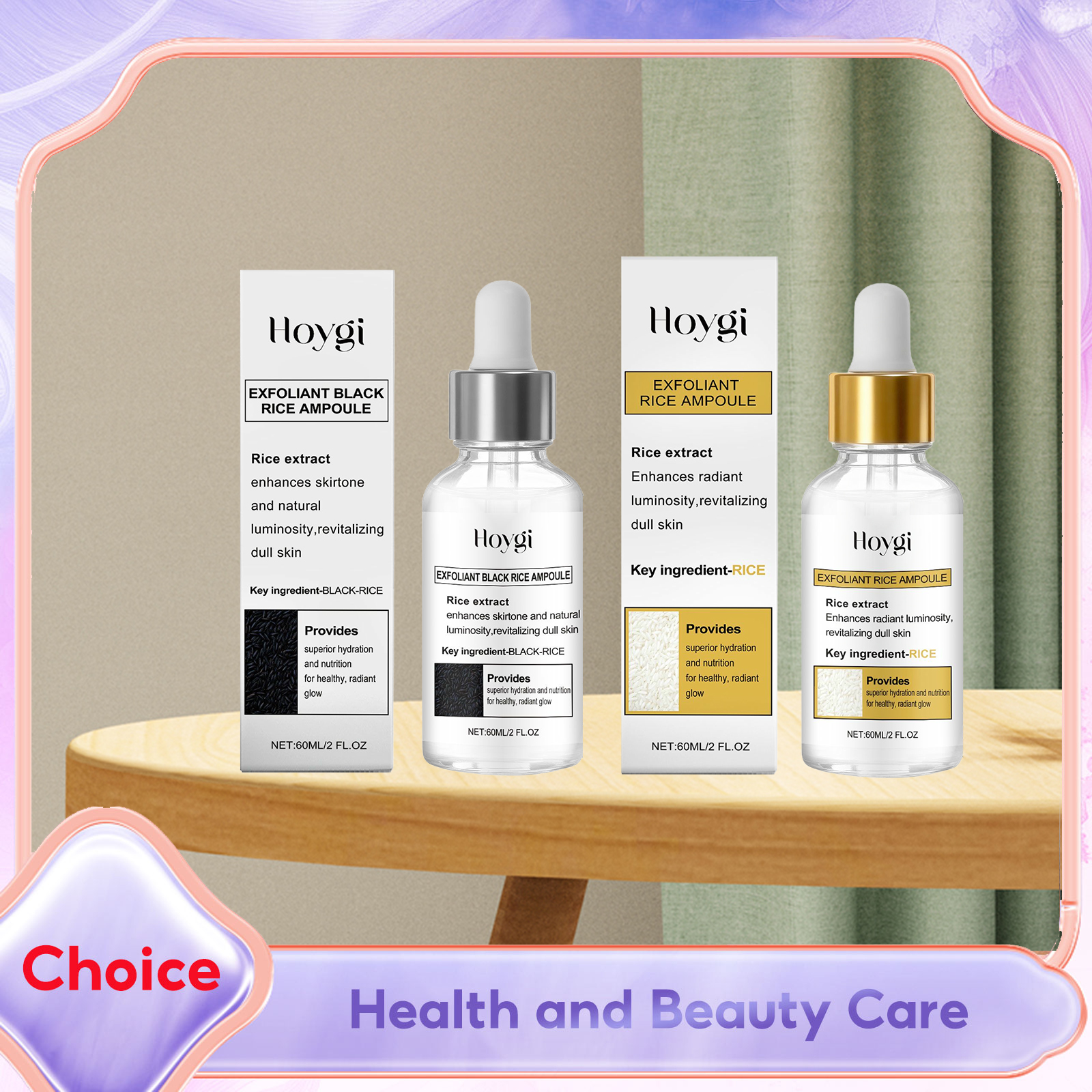 Essence Serum Toner - Glow Rice Ampoule White Black Rice