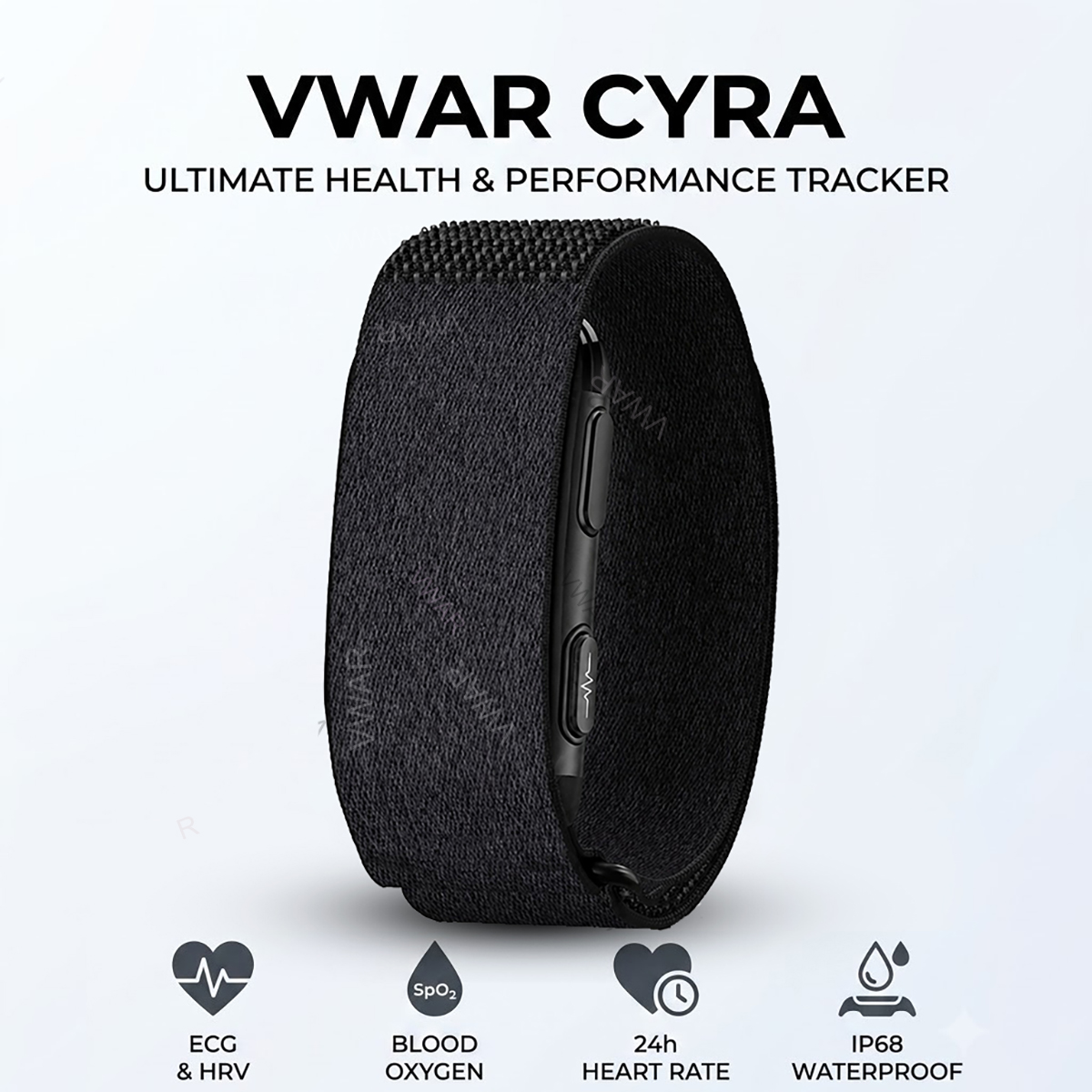 Korean Health Lifestyle - VWAR CYRA Bildschirmloser Fitness-Tracker EKG+HRV Smart-Armband