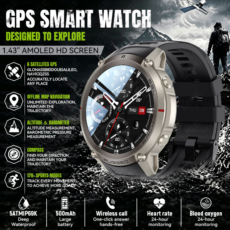 Korean Men Lifestyle - 2026 NEUE GPS Offline-Karten Sport Smartwatch
