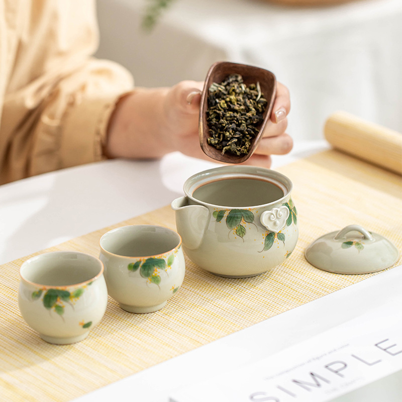 Handbemalt Osmanthus Ein Topf  – Korean Tea Set Bewertung und Preis