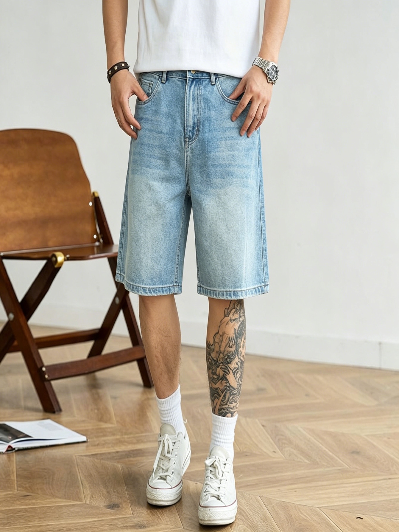 Locker geschnittene blaue, nic – Korean Men Lifestyle Bewertung und Preis
