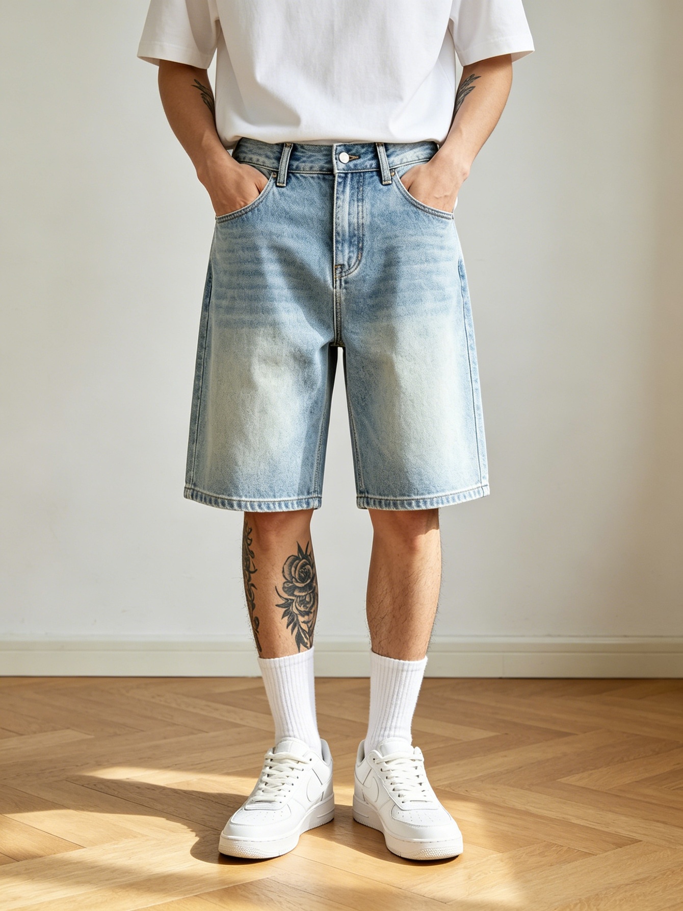 Locker geschnittene blaue, nic – Korean Men Lifestyle Bewertung und Preis